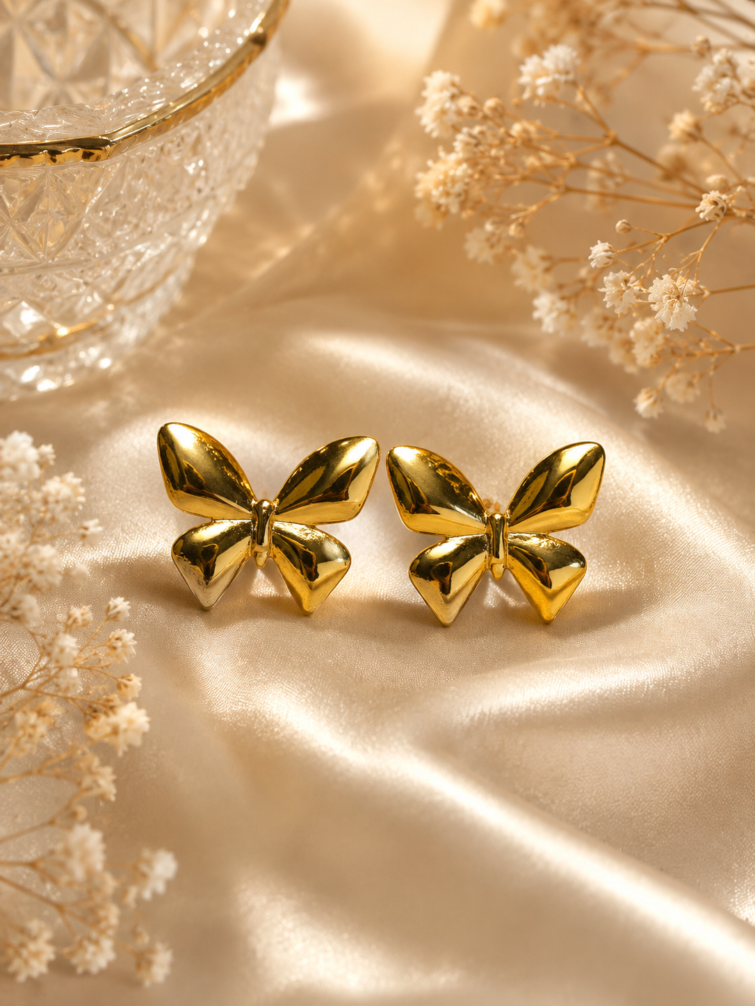 Butterfly Gold Stud Earrings